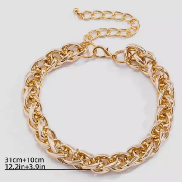 NEW 18K GOLD HOP CHAIN CHOKER NECKLACE - Picture 7 of 7